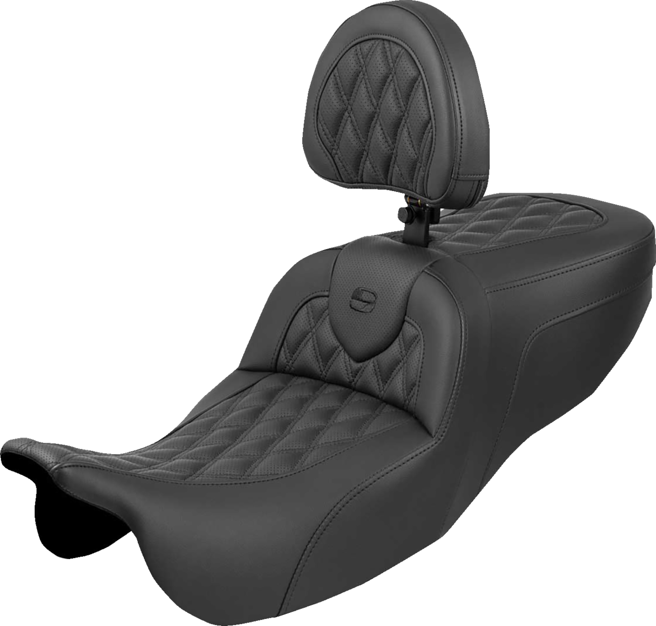 SADDLEMEN Roadsofa™ Seat - with Backrest - Lattice Stitch - FLRT/FLTRT '15-'25