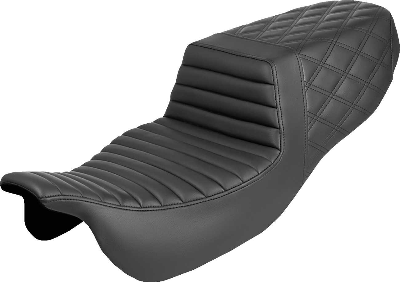 SADDLEMEN Step-Up Seat - Front Tuck-n-Roll/Rear Lattice Stitch - FLRT/FLTRT '15-'25