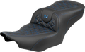 SADDLEMEN Roadsofa™ Seat - without Backrest - Blue Stitch - FLH/FLT '23-'25