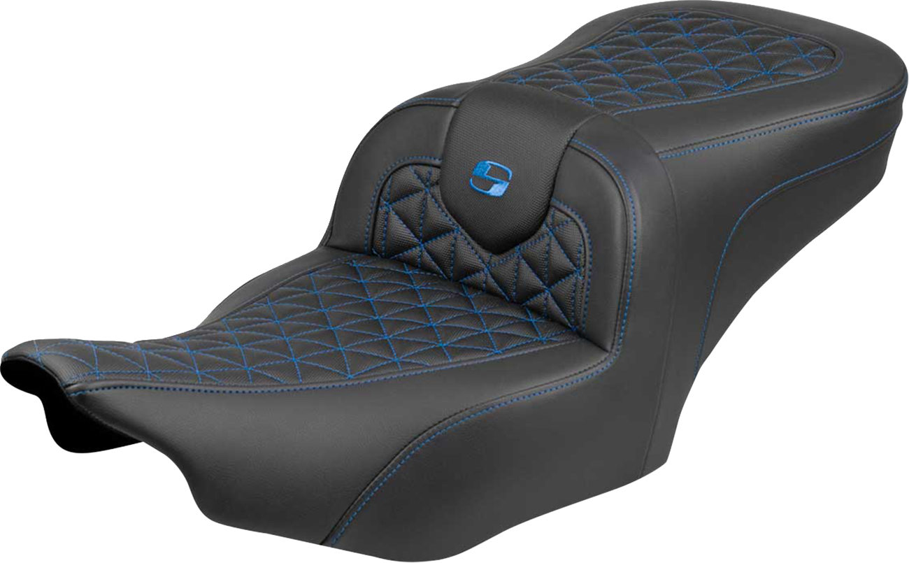 SADDLEMEN Roadsofa™ Seat - without Backrest - Blue Stitch - FLH/FLT '23-'25