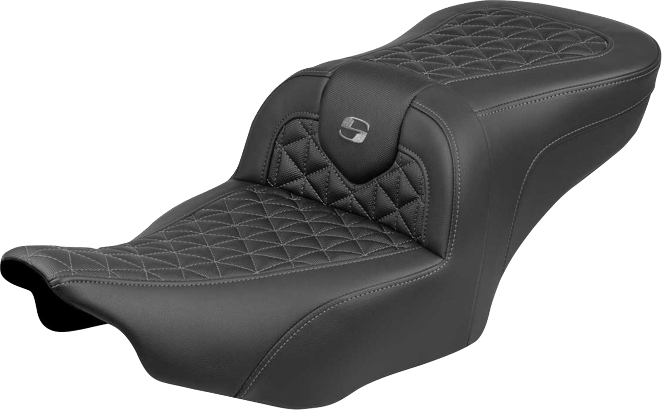 SADDLEMEN Roadsofa™ Seat - without Backrest - Gray Stitch - FLH/FLT '23-'25