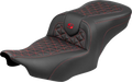 SADDLEMEN Roadsofa™ Seat - without Backrest - Red Stitch - FLH/FLT '23-'25