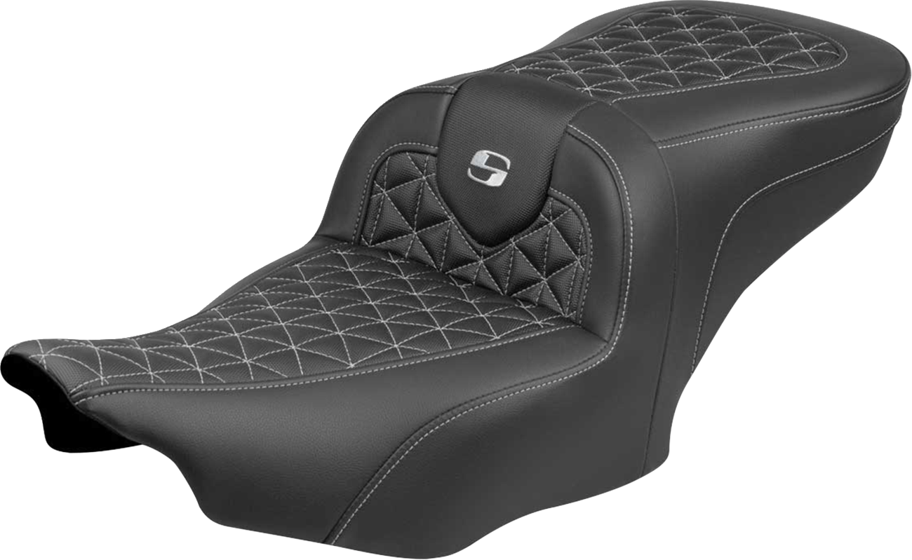 SADDLEMEN Roadsofa™ Seat - without Backrest - Silver Stitch - FLH/FLT '23-'25