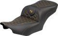 SADDLEMEN Roadsofa™ Seat - without Backrest - Gold Stitch - FLH/FLT '23-'25