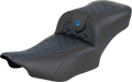 SADDLEMEN Roadsofa™ Extended Reach Seat - without Backrest - Tri-Gripper Blue Stitch - FLH/FLT '23-'25
