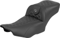 SADDLEMEN Roadsofa™ Extended Reach Seat - without Backrest - Tri-Gripper Gray Stitch - FLH/FLT '23-'25