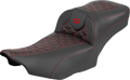 SADDLEMEN Roadsofa™ Extended Reach Seat - without Backrest - Red Stitch - FLH/FLT '23-'25