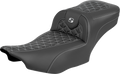 SADDLEMEN Roadsofa™ Extended Reach Seat - without Backrest - Silver Stitch - FLH/FLT '23-'25