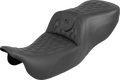 SADDLEMEN Roadsofa™ Carbon Fiber Seat - Lattice Stitch - Without Backrest - FLRT/FLTRT '15-'25