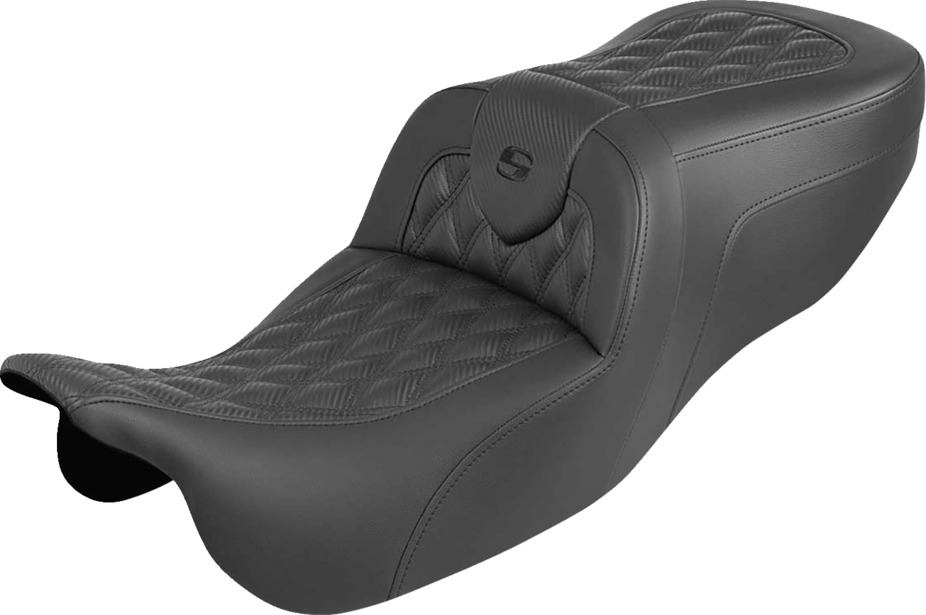 SADDLEMEN Roadsofa™ Carbon Fiber Seat - Lattice Stitch - Without Backrest - FLRT/FLTRT '15-'25