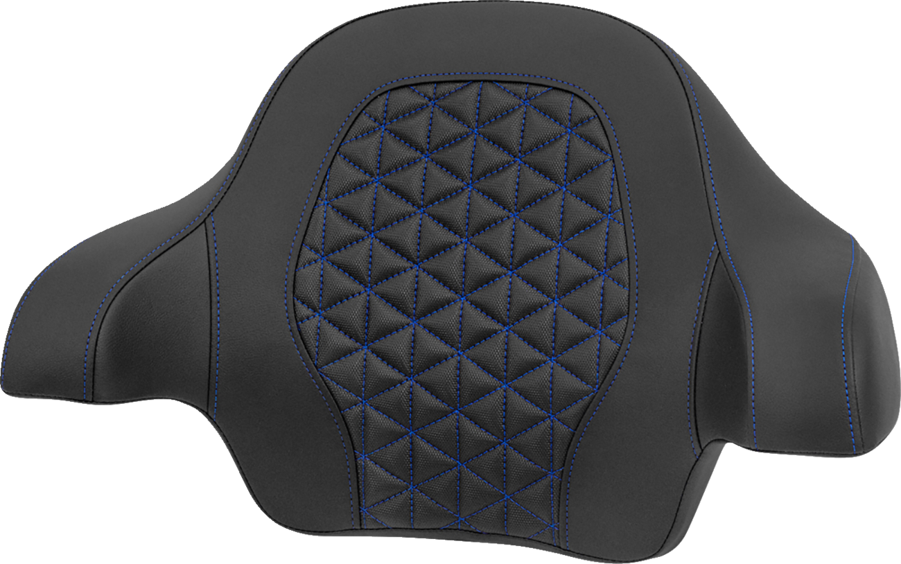 SADDLEMEN Tour-Pak® Passenger Pad - Tri-Gripper - Blue Stitch - FLH/FLT '14-'25