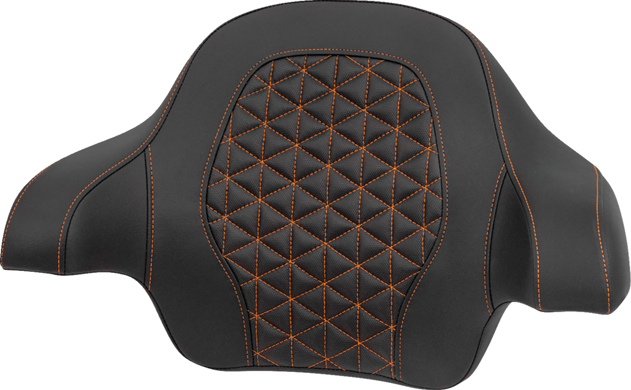 SADDLEMEN Tour-Pak® Passenger Pad - Tri-Gripper - Orange Stitch - FLH/FLT '14-'25