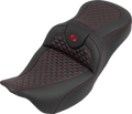 SADDLEMEN Roadsofa™ Seat - without Backrest - Dragon Stitch - Red Stitch - FLH/FLT '08-'25