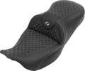 SADDLEMEN Roadsofa™ Seat - without Backrest - Dragon Stitch - Silver Stitch - FLH/FLT '08-'25