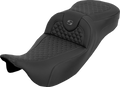 SADDLEMEN Extended Reach RoadSofa™ Seat - Dragon Scale - w/o Backrest - Gray Stitch - FLH/FLT '08-'25