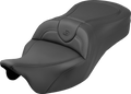SADDLEMEN Roadsofa™ King Seat - No Backrest - Plain - Black Stitch - FLH/FLT '08-'25