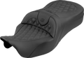 SADDLEMEN Roadsofa™ King Seat - No Backrest - Lattice Stitch - Black Stitch - FLH/FLT '08-'25