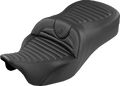 SADDLEMEN Roadsofa™ King Seat - Without Backrest - Tuck-n-Roll - Black Stitch - FLH/FLT '08-'25