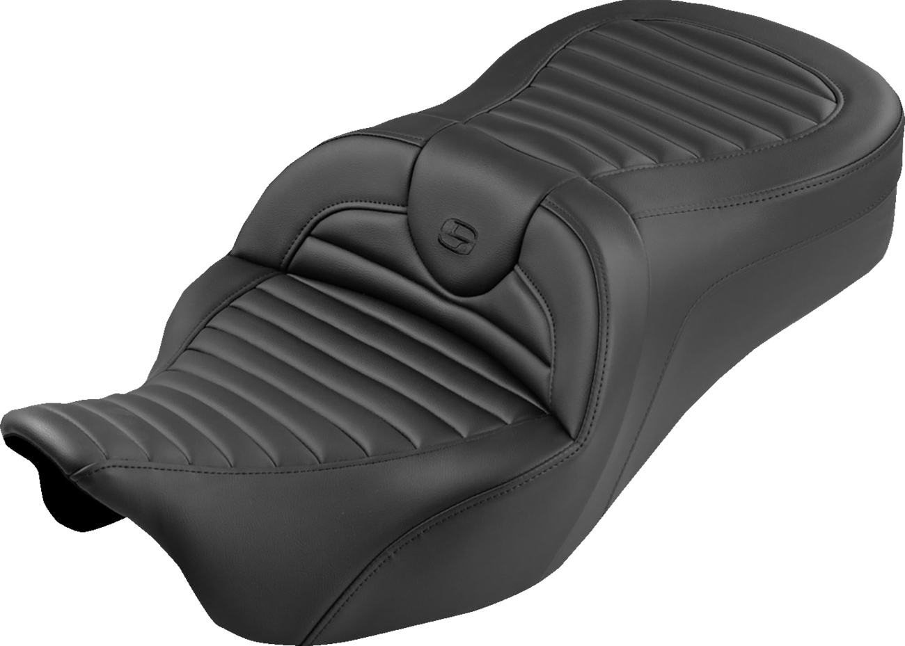 SADDLEMEN Roadsofa™ King Seat - Without Backrest - Tuck-n-Roll - Black Stitch - FLH/FLT '08-'25