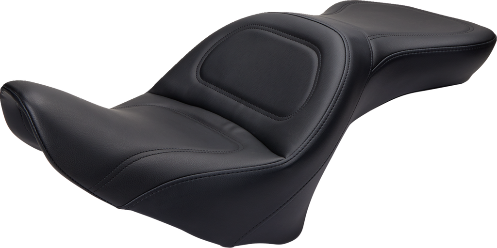 SADDLEMEN Seat - Explorer™ - Without Backrest - Stitched - Black - FLSTF '07-'17