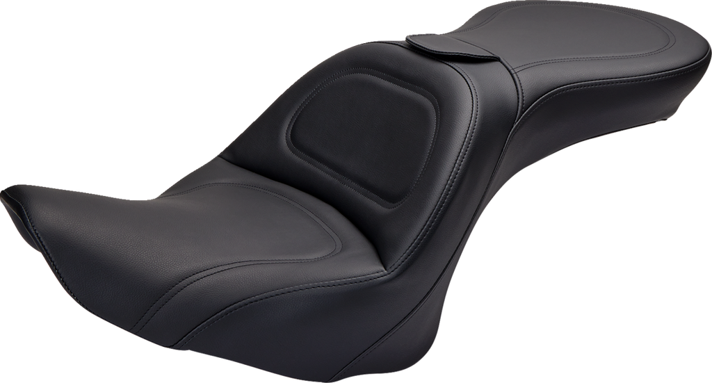 SADDLEMEN Seat - Explorer™ - With Backrest - Stitched - Black - FL/FX '06-'17