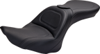 SADDLEMEN Seat - Explorer™ - With Backrest - Stitched - Black - FL/FX '06-'17