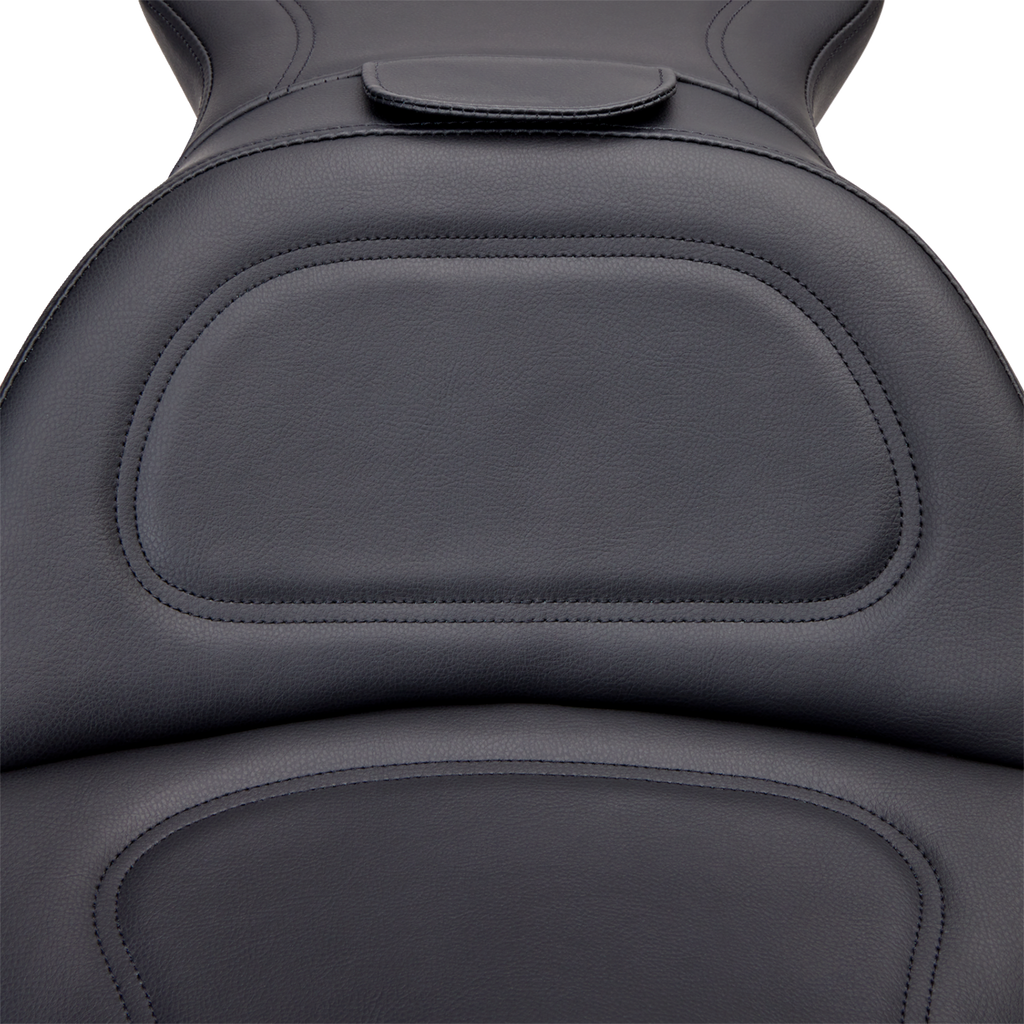 SADDLEMEN Seat - Explorer™ - With Backrest - Stitched - Black - FL/FX '06-'17