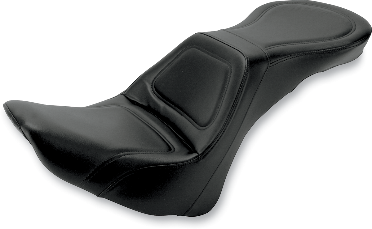 SADDLEMEN Seat - Explorer™ - Without Backrest - Stitched - Black - FLSTN '06-'17