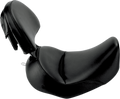 SADDLEMEN Heels Down Solo Seat - With Backrest - Plain - Black - FLSTC