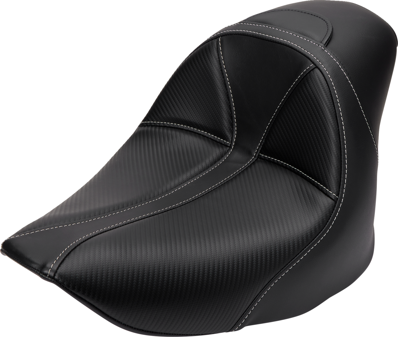 SADDLEMEN Dominator Solo Seat - w/o Backrest - Black w/ Gray Stitching - FL/FX '06-'17
