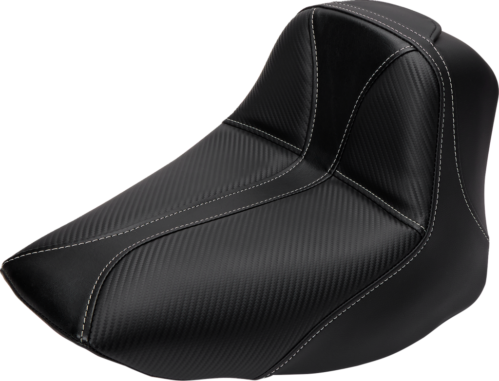 SADDLEMEN Dominator Solo Seat - w/o Backrest - Black w/ Gray Stitching - FLSTC/N '06-'17