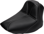 SADDLEMEN Dominator Solo Seat - w/o Backrest - Black w/ Gray Stitching - FLSTC/N '06-'17
