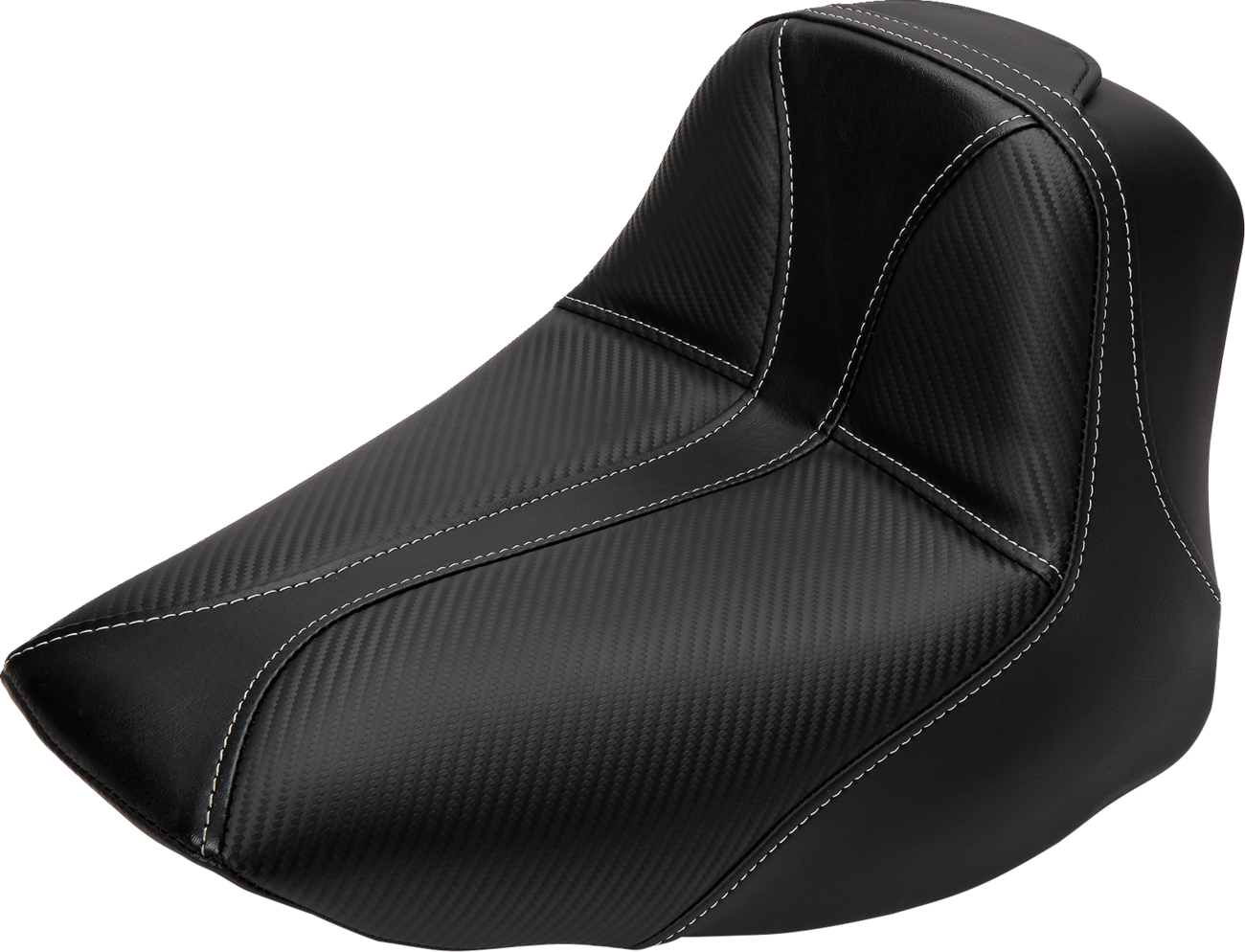 SADDLEMEN Dominator Solo Seat - w/o Backrest - Black w/ Gray Stitching - FLSTC/N '06-'17