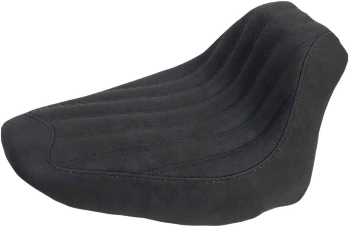 SADDLEMEN Knuckle Solo Seat - Ribbed - Black - FLST '06-'17