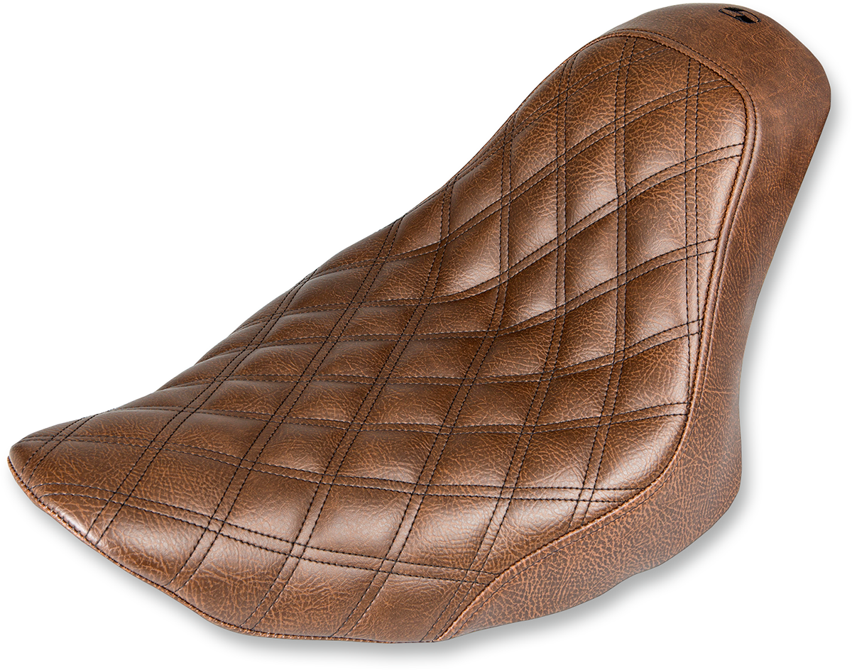 SADDLEMEN Renegade™ Solo Seat - Lattice Stitched - Brown - FL/FX '06-'17
