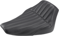 SADDLEMEN Knuckle Solo Seat - Ribbed - Black - FLS '12-'17