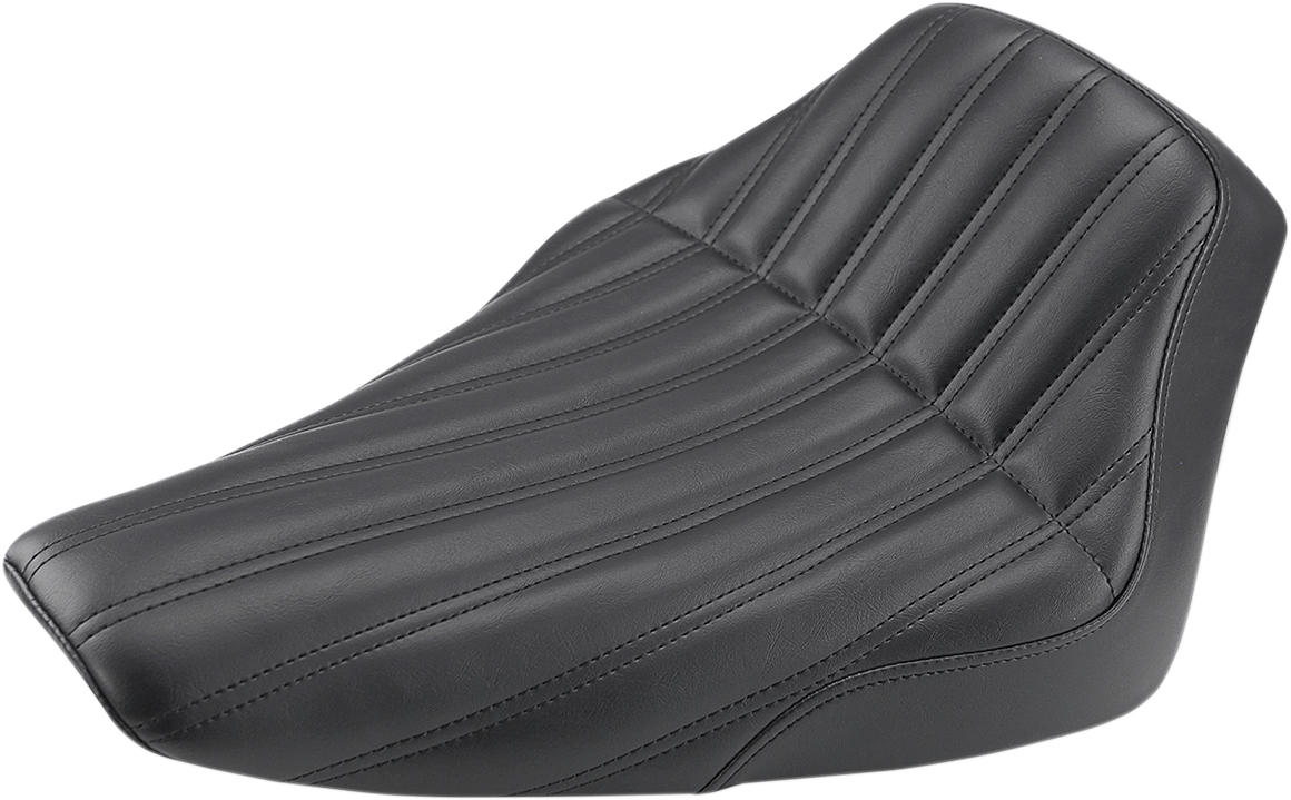 SADDLEMEN Knuckle Solo Seat - Ribbed - Black - FLS '12-'17