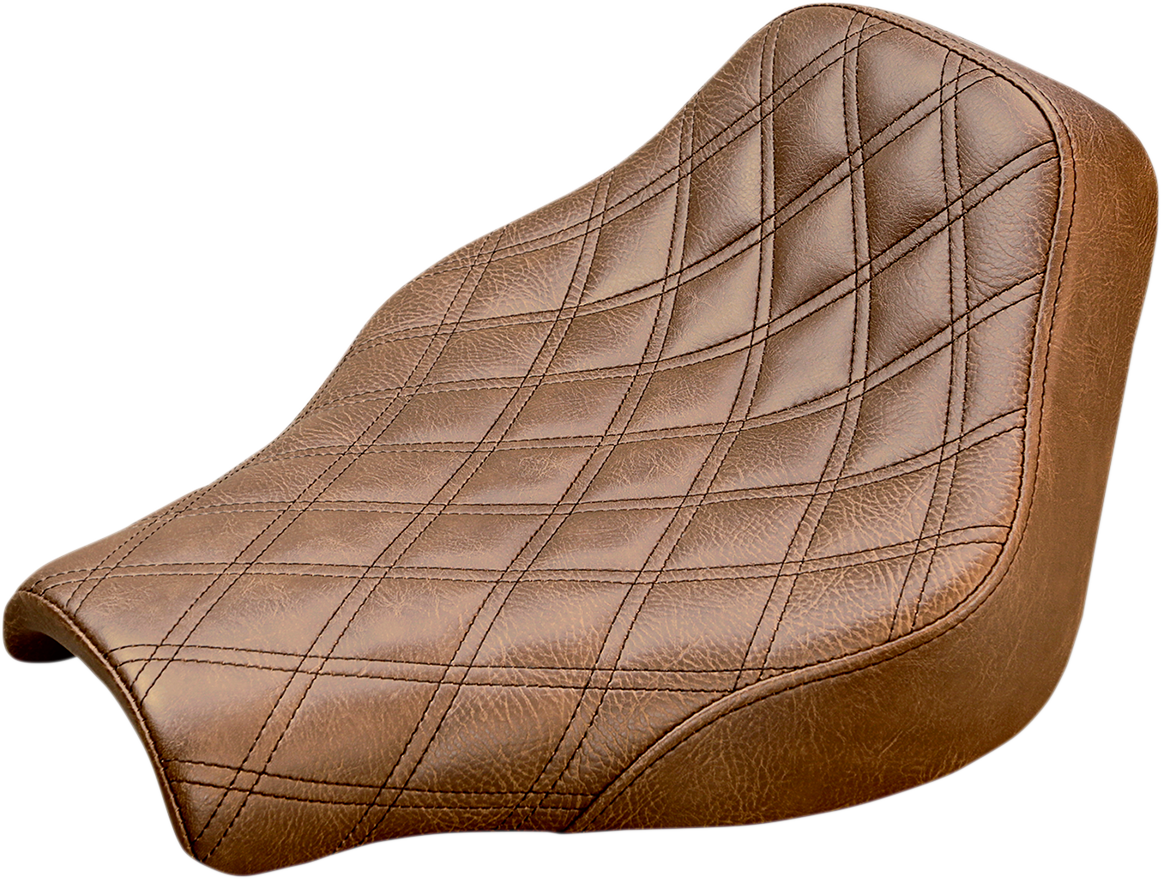 SADDLEMEN Renegade™ Solo Seat - Lattice Stitched - Brown - FX '18-'23