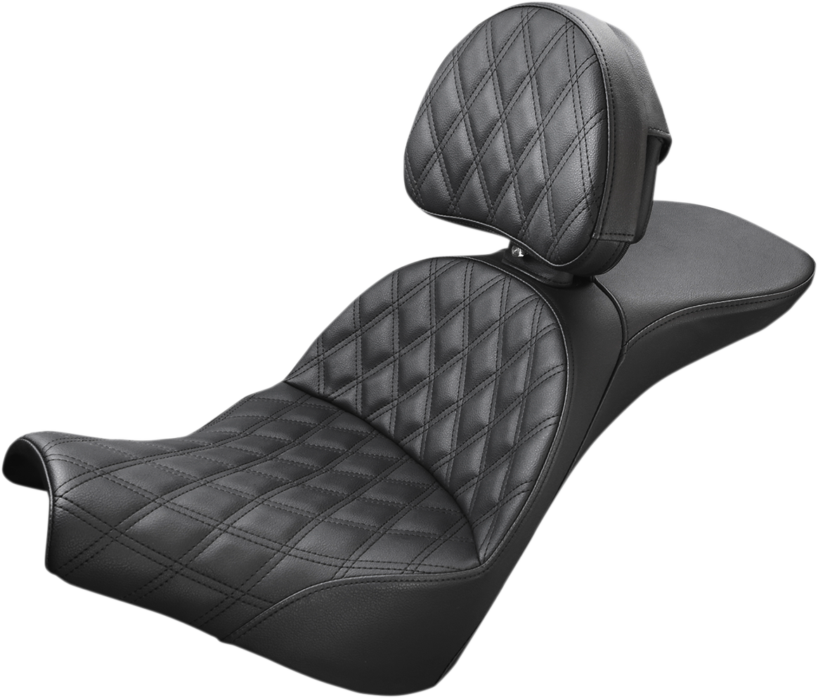 SADDLEMEN Explorer Seat - Lattice Stitched - Backrest - FXBB/FXST '18-'24
