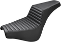 SADDLEMEN Step-Up Seat - Front Tuck-n-Roll - Black - FX '18-'25