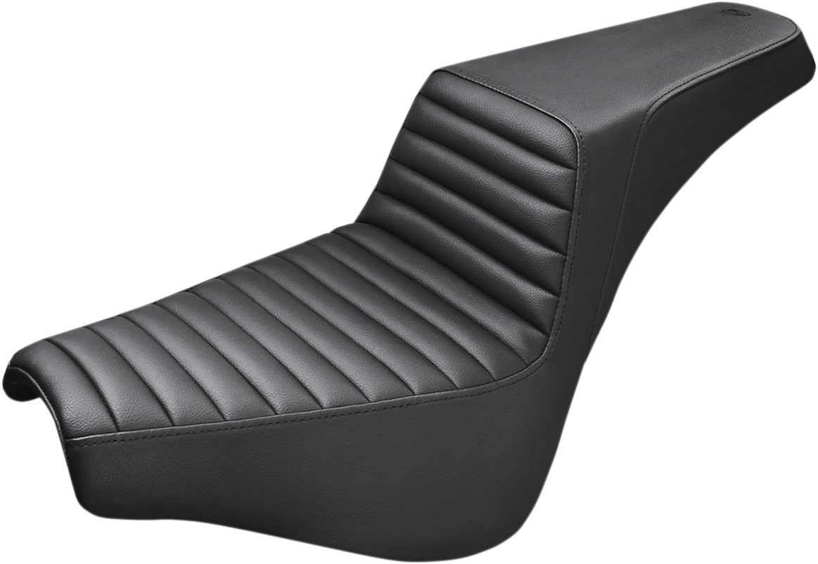 SADDLEMEN Step-Up Seat - Front Tuck-n-Roll - Black - FX '18-'25
