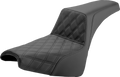 SADDLEMEN Step-Up Seat - Front Lattice Stitch - Black - FXBB/FXST '18-'25