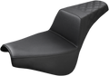 SADDLEMEN Step-Up Seat - Rear Lattice Stitch - Black - FX '18-'25