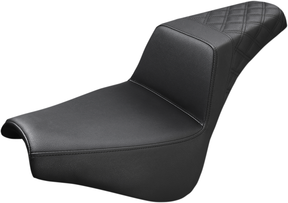 SADDLEMEN Step-Up Seat - Rear Lattice Stitch - Black - FX '18-'25
