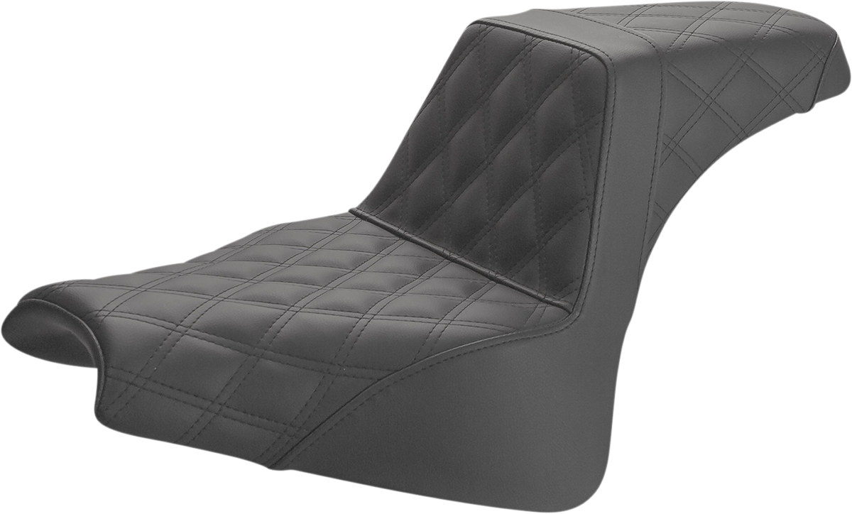 SADDLEMEN Step-Up Seat - Full Lattice Stitch - Black