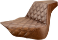 SADDLEMEN Step-Up Seat - Front Lattice Stitch - Brown - FL/FX '18-'24