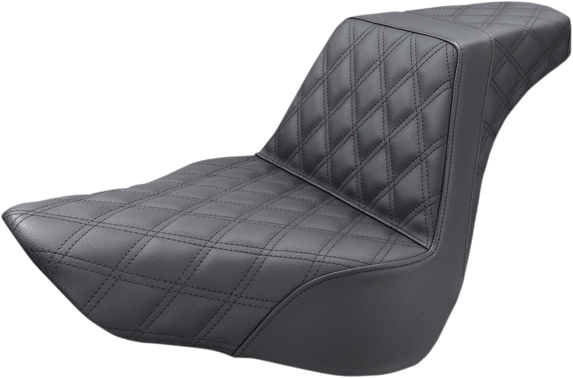 SADDLEMEN Step-Up Seat - Full Lattice Stitch - Black - FL/FX '18-'24