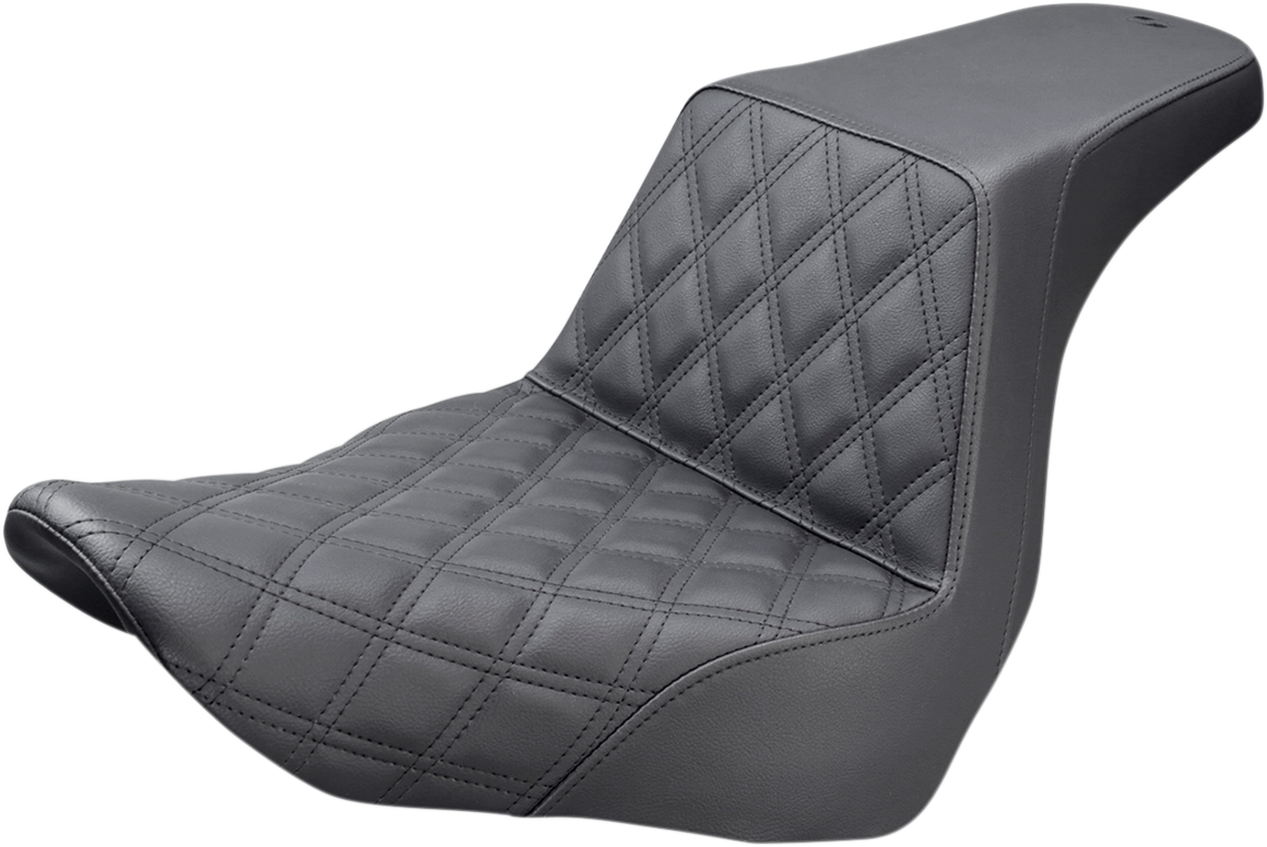 SADDLEMEN Step-Up Seat - Front Lattice Stitch - Black