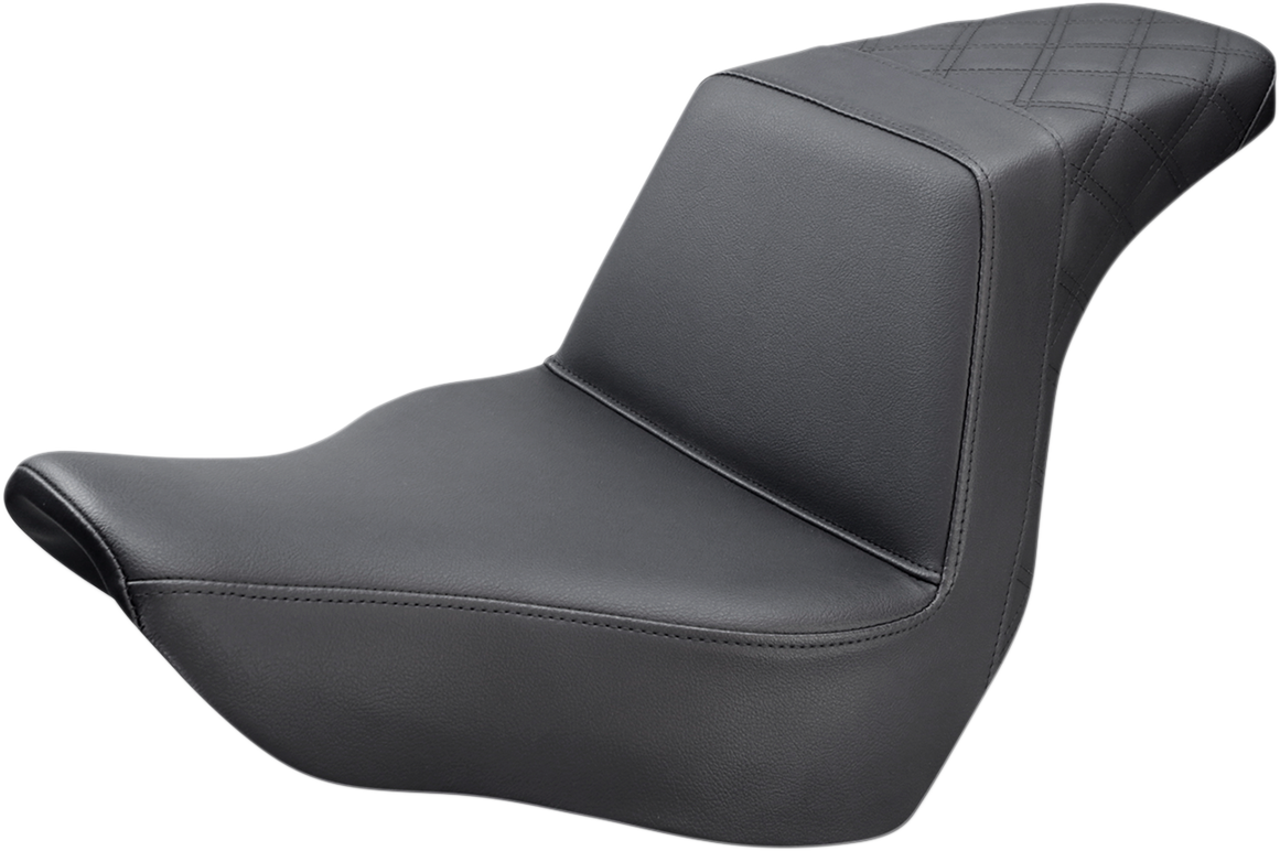 SADDLEMEN Step-Up Seat - Rear Lattice Stitch - Black