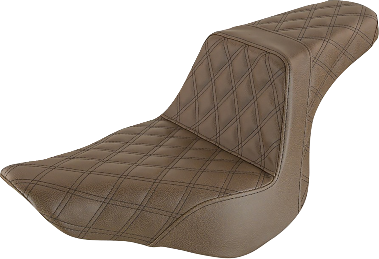 SADDLEMEN Step-Up Seat - Full Lattice Stitch - Brown